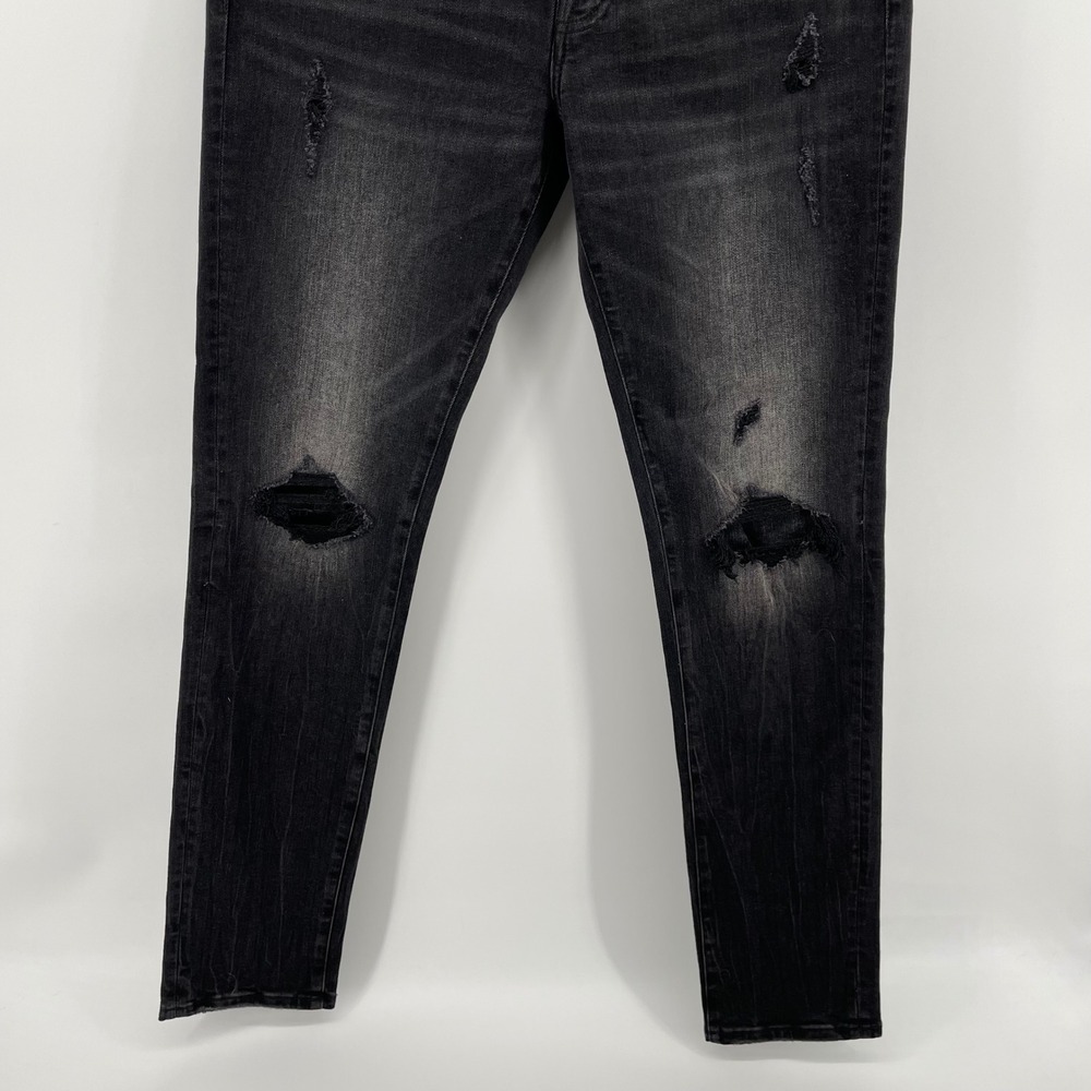 American Eagle Skinny Ne(x)t Level Flex Distressed Black Jeans Men's 34x34 - Picture 3 of 13
